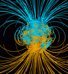 Simulation of Earth's magnetic field