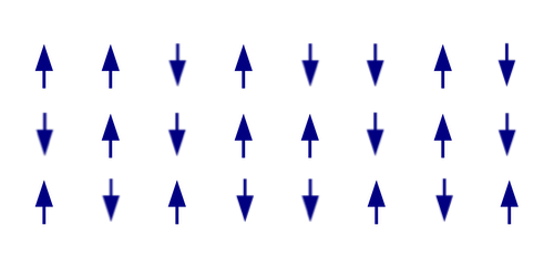 A grid of arrows, randomly pointing either up or down