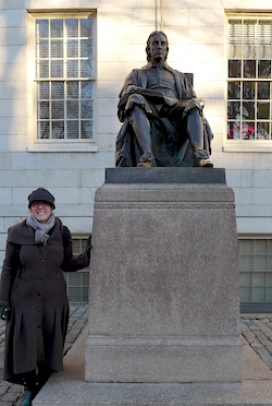 Rachel with John Harvard!