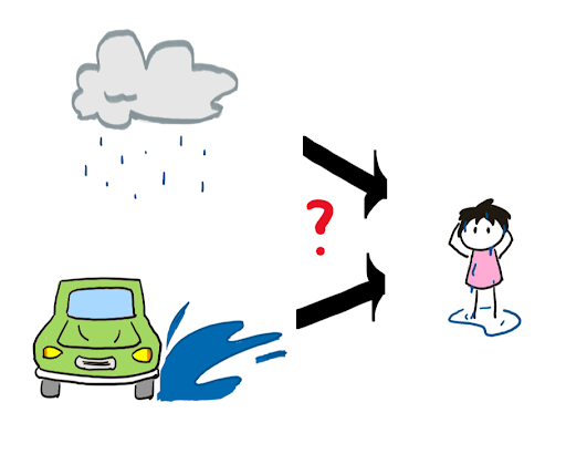 Did the rain, or the car, cause you to get wet? (Image by Justin Chen)