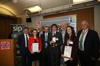 The maths medal winners with some of the representatives of supporting organisations.