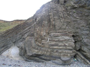 Folded rocks in Bude, Cornwall
