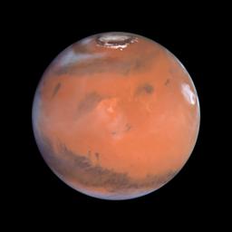 Mars, taken by the Hubble Telescope (image c/o NASA Photojournal).