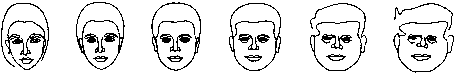 Figure 4: A transitional sequence in face space.