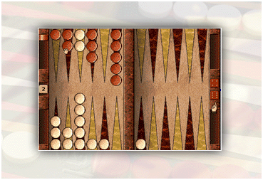 [IMAGE: a game of backgammon]