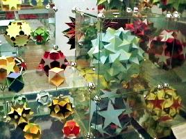 Polyhedra displayed in the maths gallery at the Science Museum