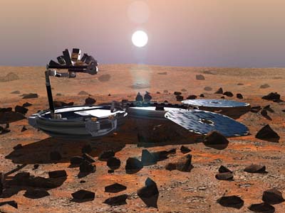 Artist's impression of Beagle 2 on Mars