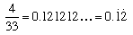 4/33 = 0.121212...