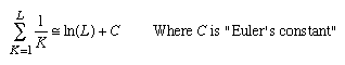 Sum(K=1..L,1/K) = ln(L)+C
