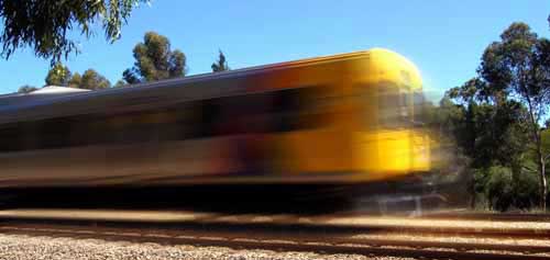 fast train rushing past