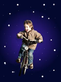 Cyclist in space