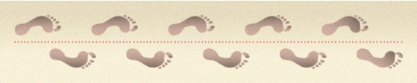 Figure 5: Footprints are preserved by glide reflection