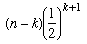 (n-k)*(1/2)^(k+1)