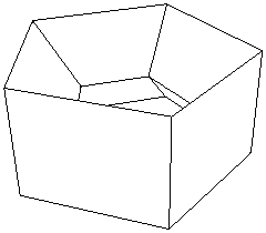 Figure 5: This polyhedron has a hole running through it. Euler's formula does not hold in this case.