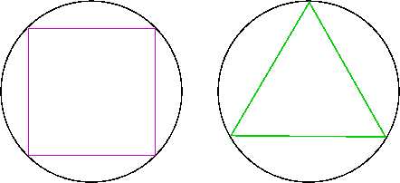 What does a triangle inside a circle mean?