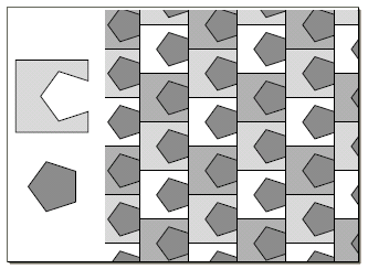 Figure 6: Take a pentagonal bite out of a square to get a tiling involving pentagons.