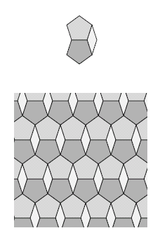 Figure 7: An octagonal region formed by a rhombus and two regular pentagons tiles the plane.