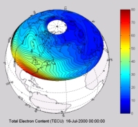 Image showing an ionospheric storm. 