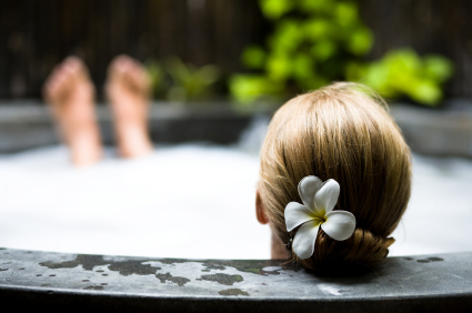 Woman in bath