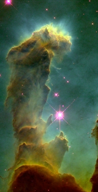 The Eagle Nebula. Image courtesy <a href='http://nix.larc.nasa.gov/info;jsessionid=gf2djk2lb49w?id=GPN-2000-000987&orgid=12'>NASA.</a>