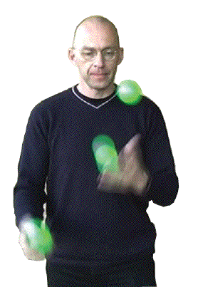 Man juggling 3 balls