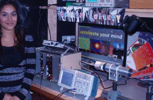 Jaspal Jutla with her quantum lottery device.