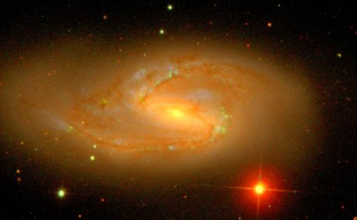 Messier 66: one of the galaxies imaged by the Sloan Digital Sky Survey. Image courtesy <a href='http://www.sdss.org'>Sloan Digital Sky Survey</a>.