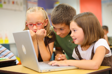 Children using a computer