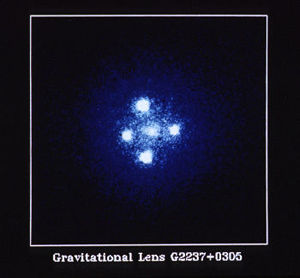 Gravitational lensing.