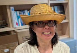 Codina Cotar wearing a mathematical hat she made
