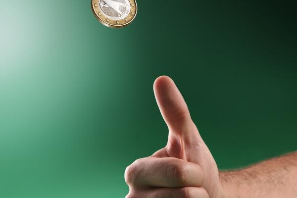 Coin being flipped