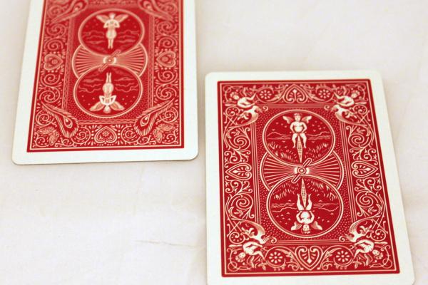 The backs of two playing cards