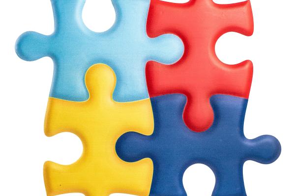 4 colourful puzzle pieces
