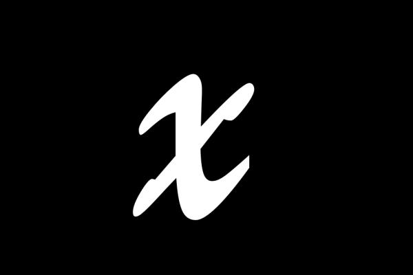 x on black background