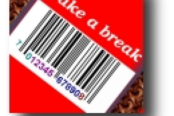 barcode with take a break written above
