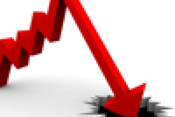 Red arrow crashing into the ground