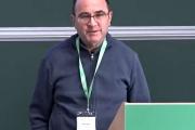 Ramin Zabih in front of blackboard
