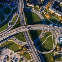 Birds Eye view of a Motorway junction