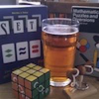 pint and a rubiks cube