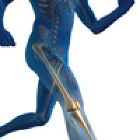 Image of a person running showing the leg bones