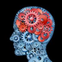 Head and brain made up of cogs