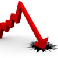 Red arrow crashing into the ground