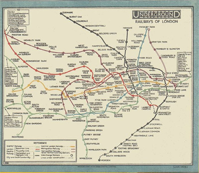 London Underground map from 1926